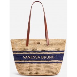 PANIER RAPHIA RAYURES